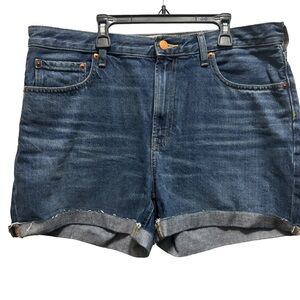 Classic Blue Denim Roll-Cuff Women's Shorts